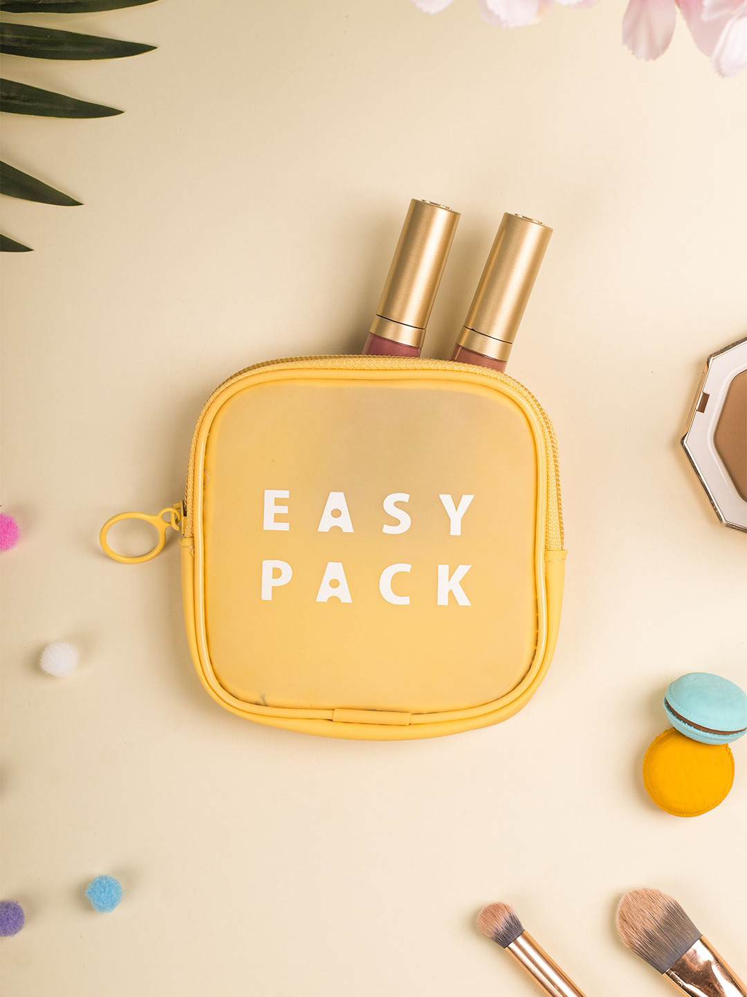 

MARKET99 Easy Pack Printed Square Travel Pouch, Yellow