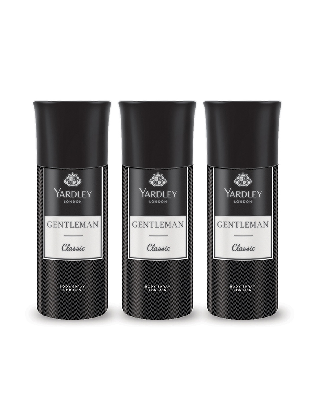 

YARDLEY LONDON Men Set of 3 Gentleman Classic Body Spray - 100g Each, Black