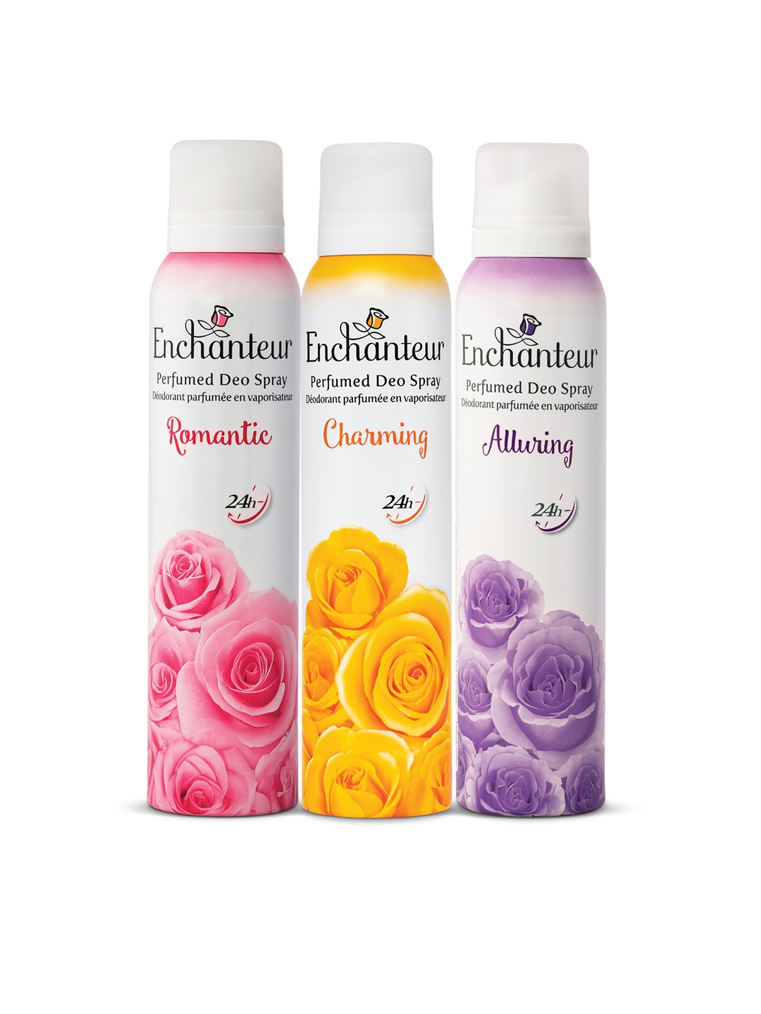 

Enchanteur Women Set of 3 Perfumed Deo Spray 105 g each - Romantic + Charming + Alluring, Purple