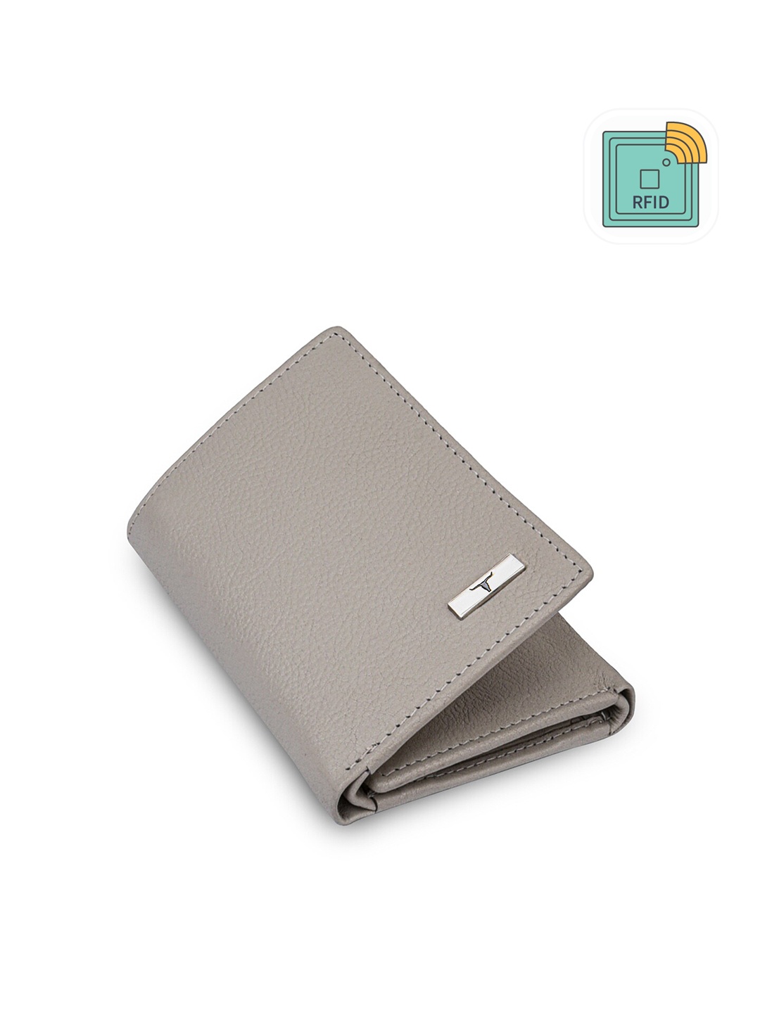 

URBAN FOREST Men Leather Three Fold Wallet, Off white