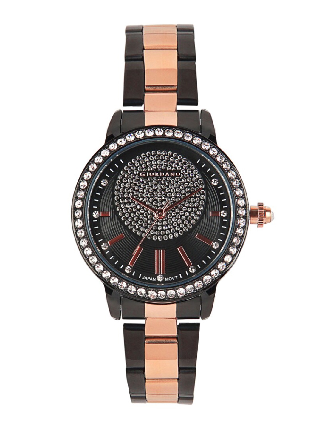 

GIORDANO Women Embellished Dial & Bracelet Style Straps Analogue Watch- GZ-60045-22, Black