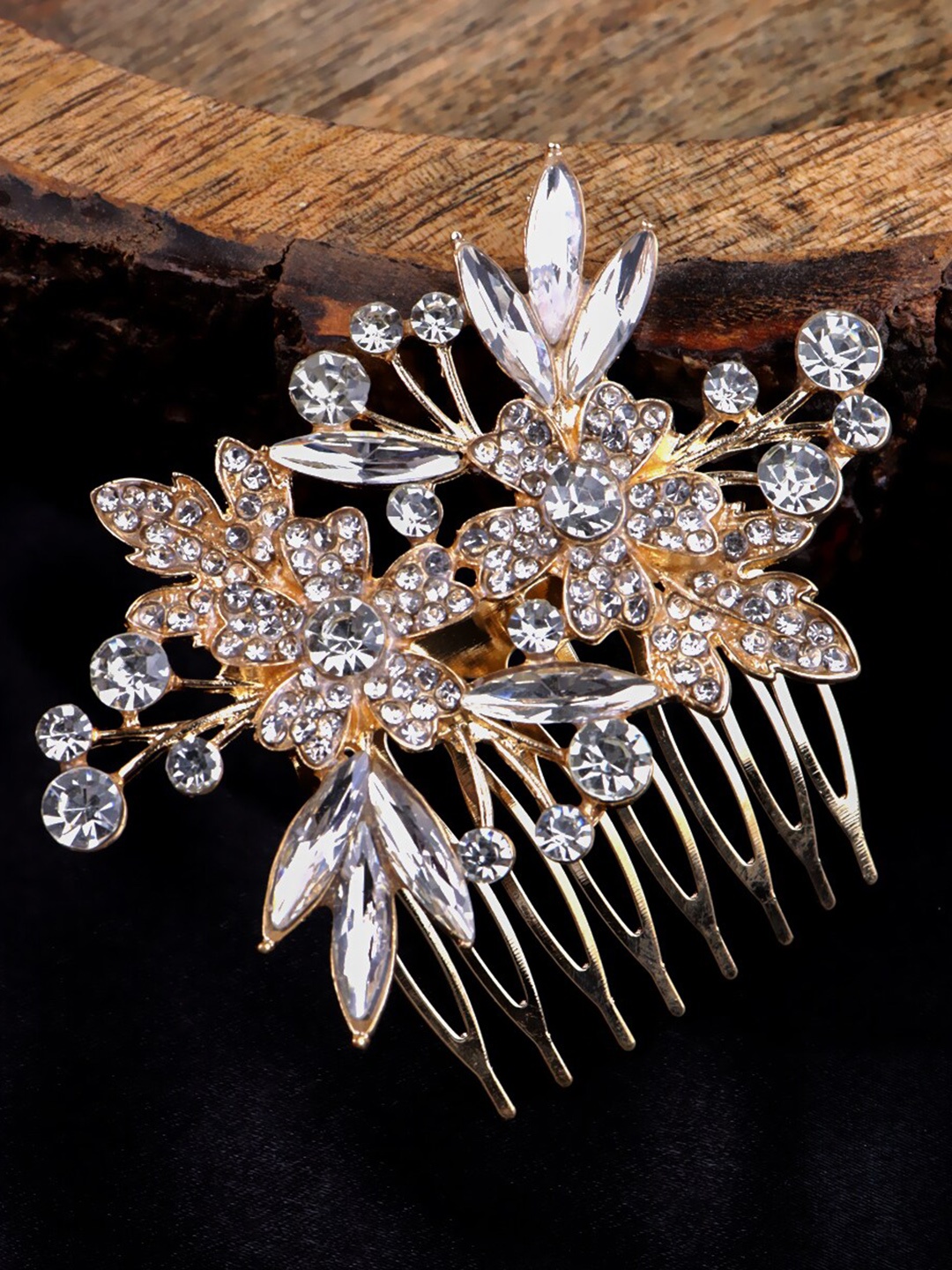 

Krelin Women Embellished Comb Pin, Rose gold