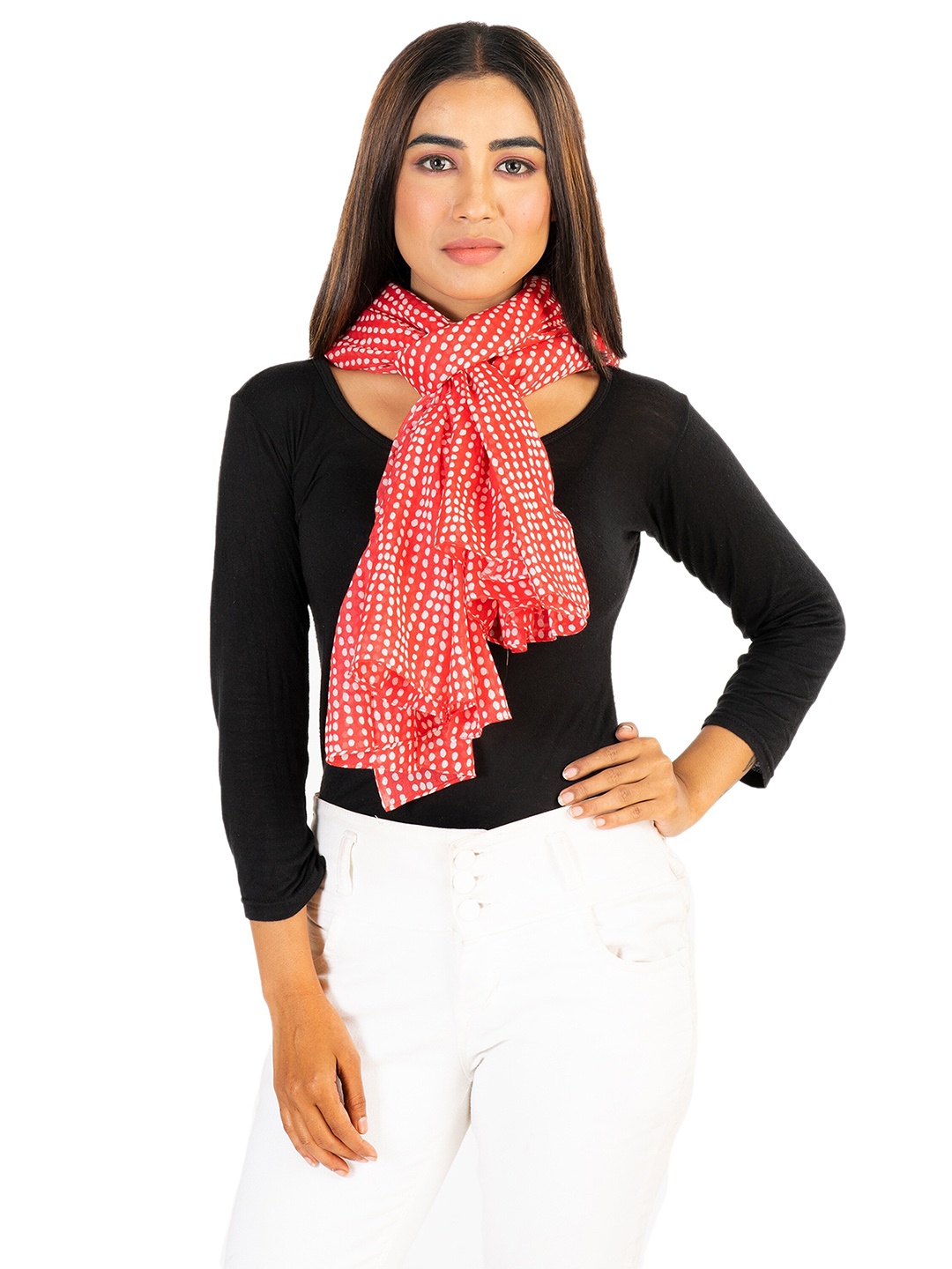 

AQVA Women Printed Cotton Scarf, Pink