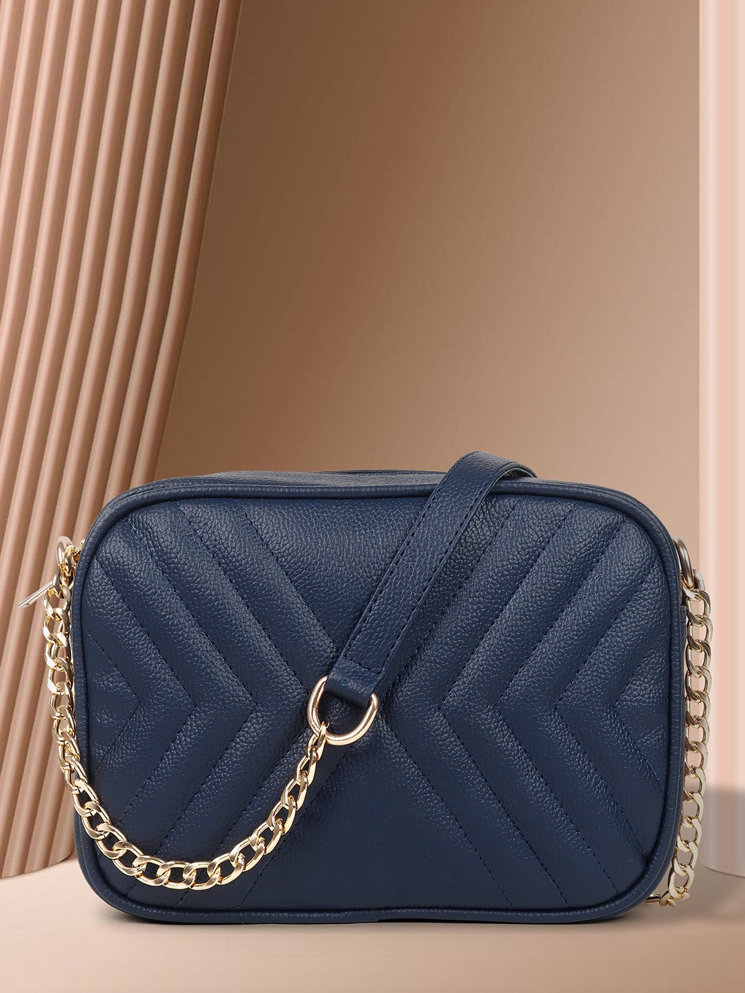 

ROVOK Half Moon Sling Bag with Quilted, Blue