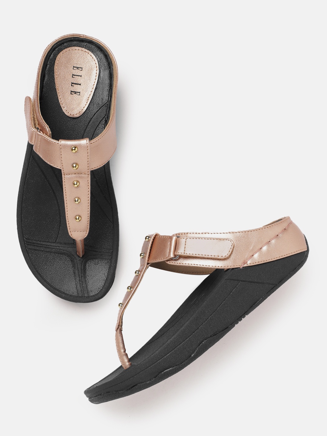 

ELLE T-Strap Comfort Heels, Rose gold