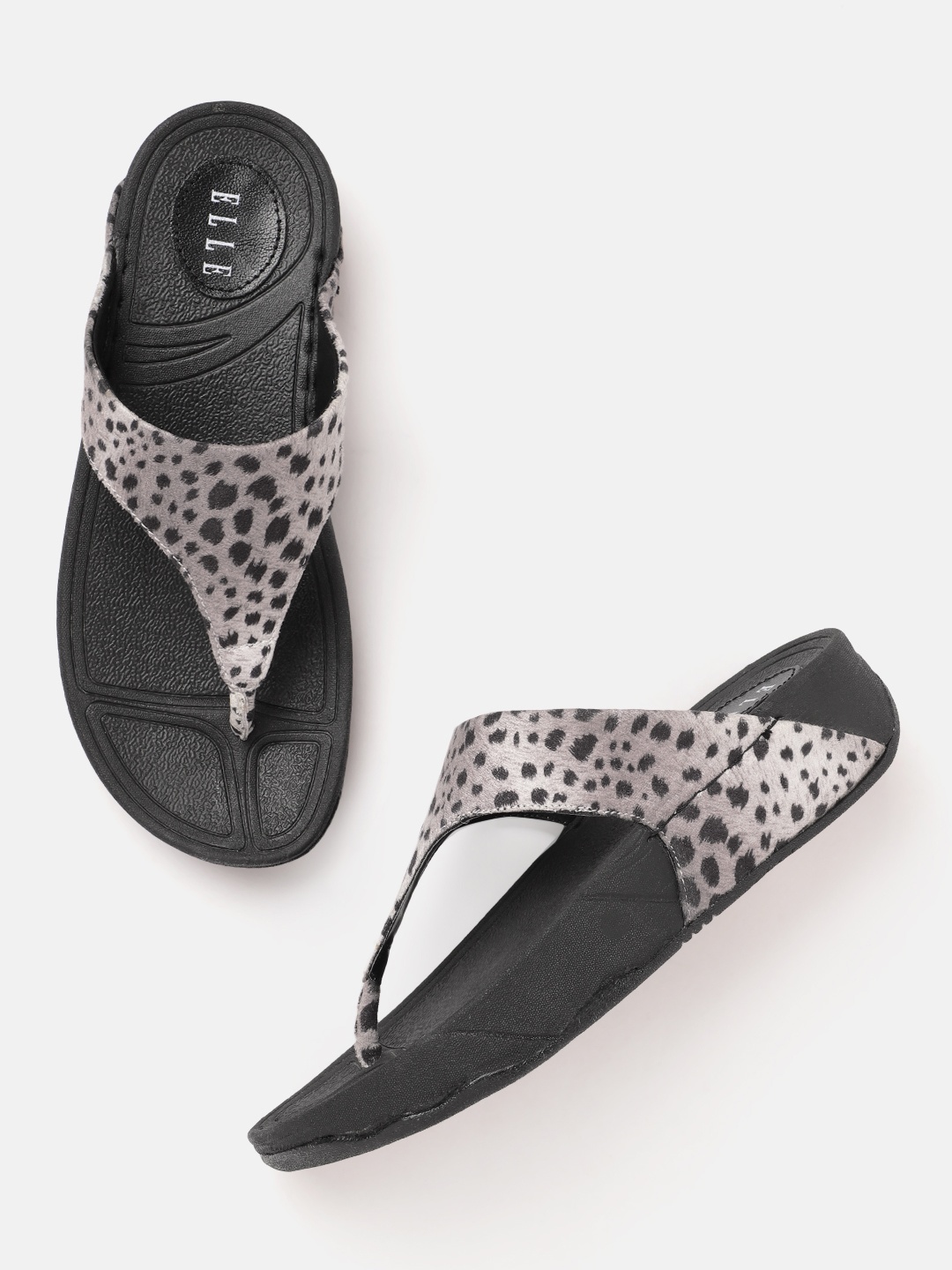 

ELLE Women Animal Printed Comfort Heels, Grey
