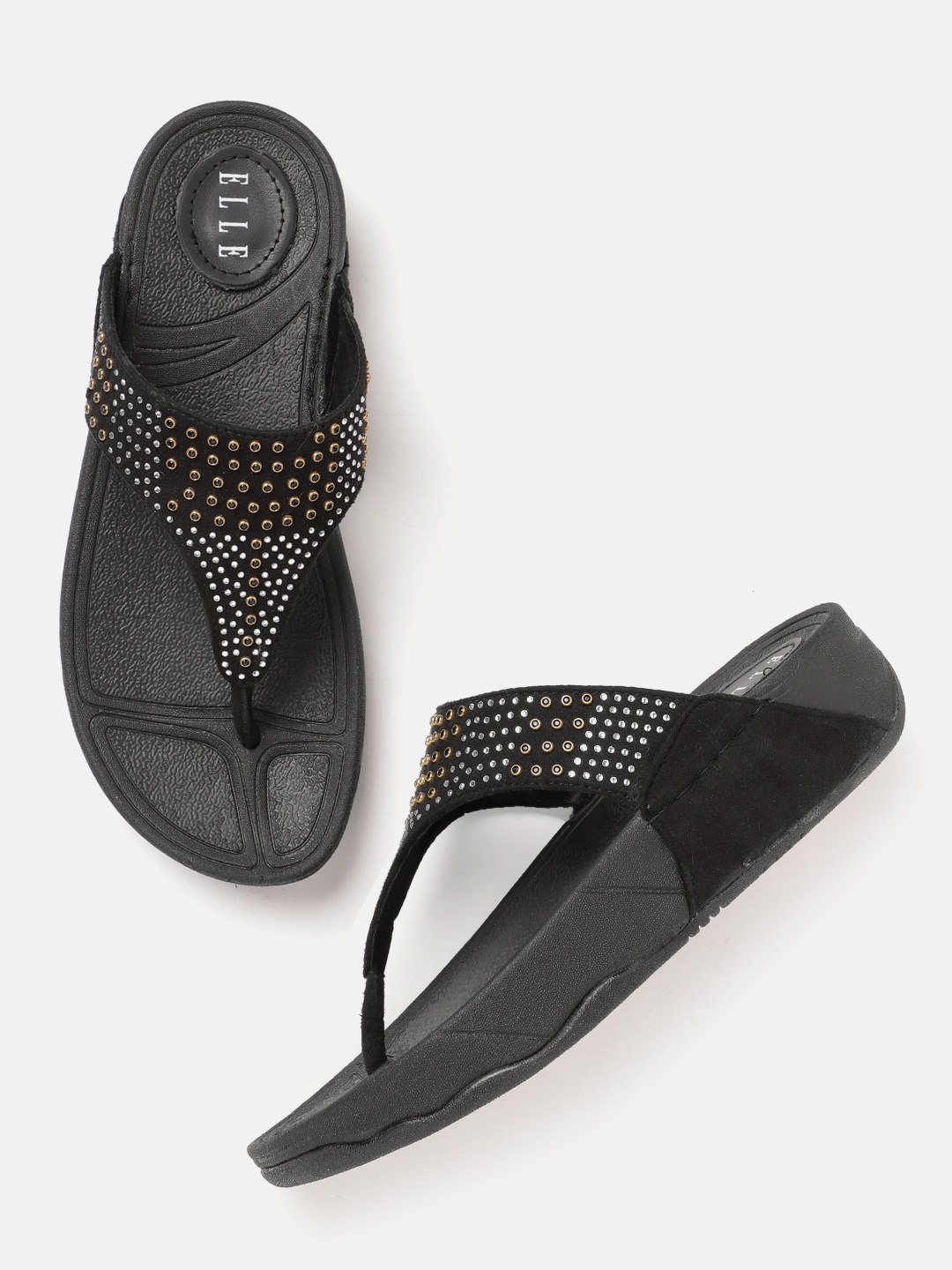 

ELLE Women Embellished Comfort Heels, Black