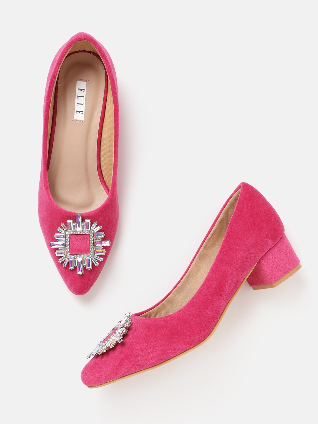 

ELLE Party Block Heel Pumps, Fuchsia