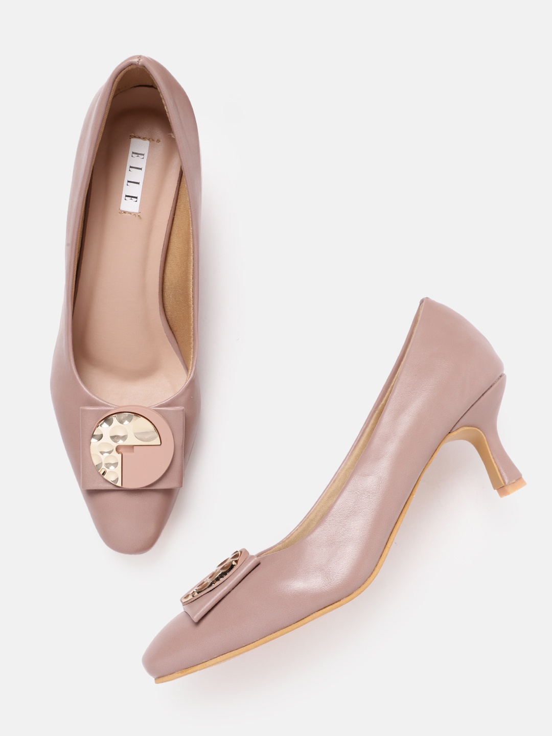 

ELLE Women Metal Detail Slim Heel Pumps, Rose