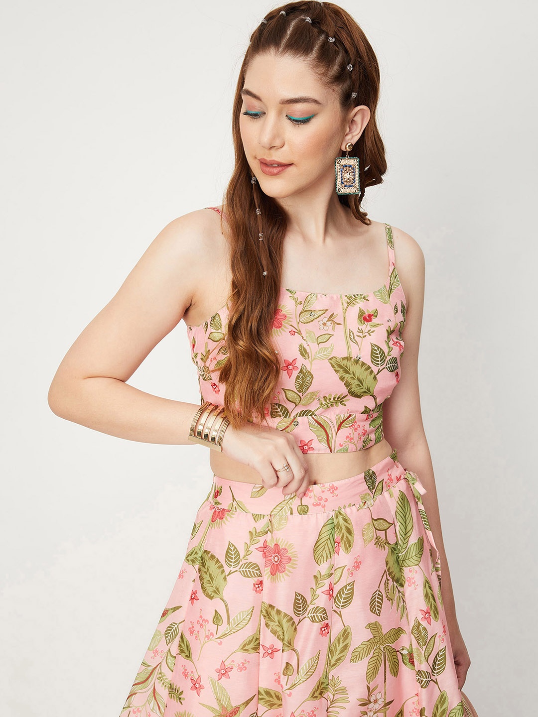 

max Pink Floral Print Crop Top