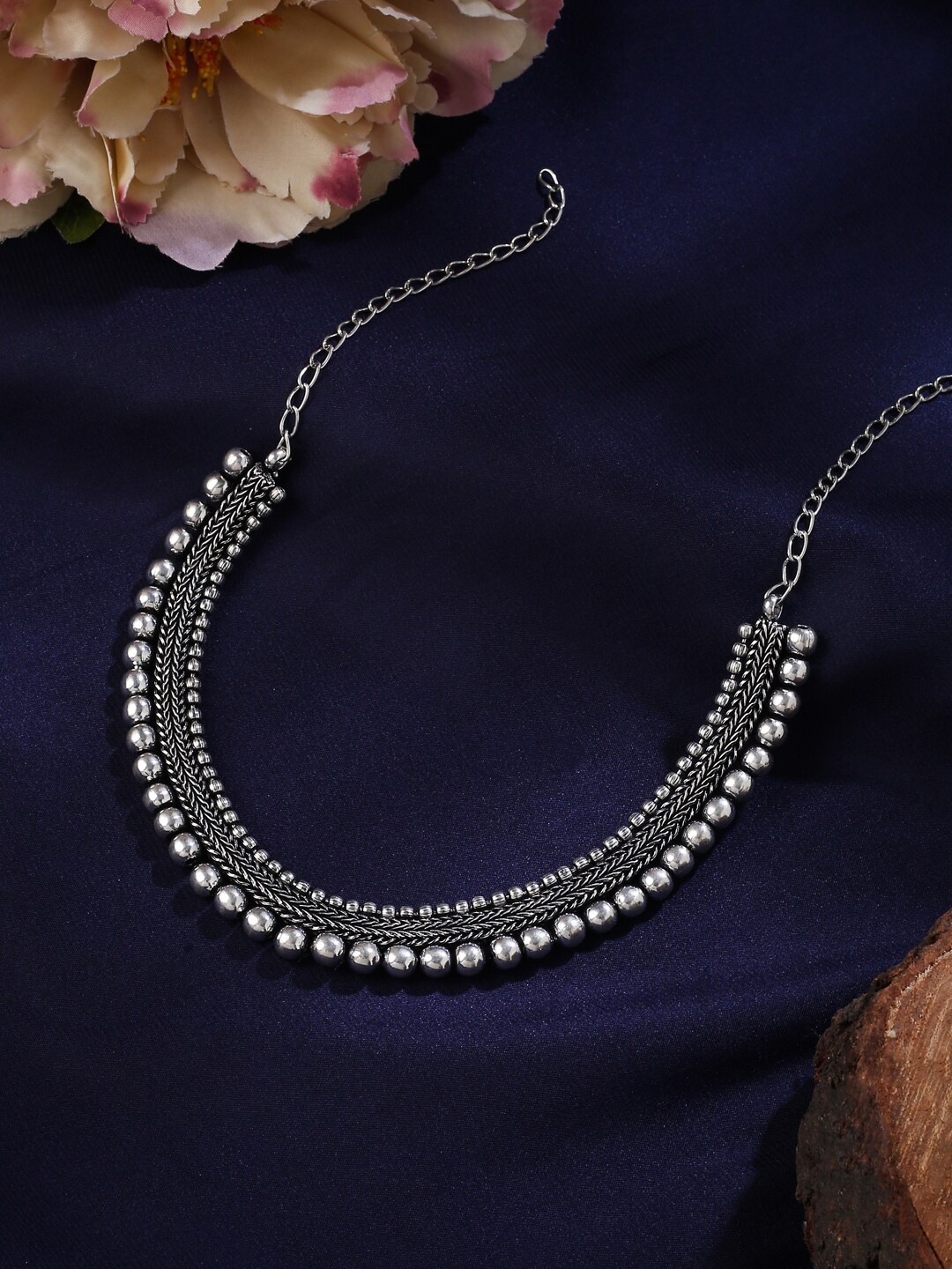 

VIRAASI German Silver Oxidised Necklace