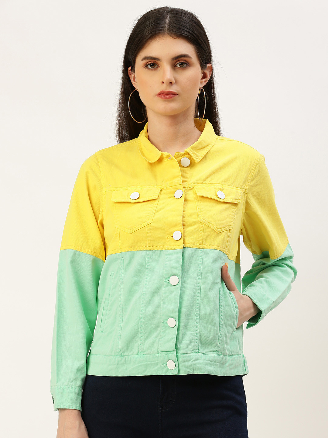 

Bene Kleed Pure Cotton Denim Jacket, Yellow