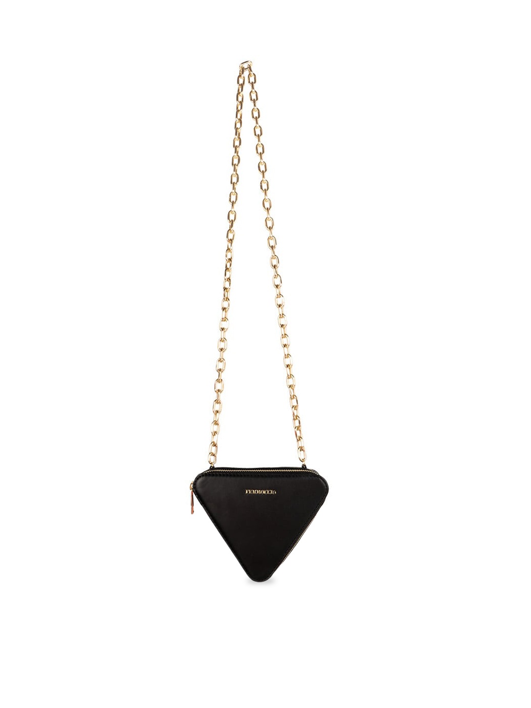 

FERROCCIO PU Water Resistant Structured Sling Bag, Black