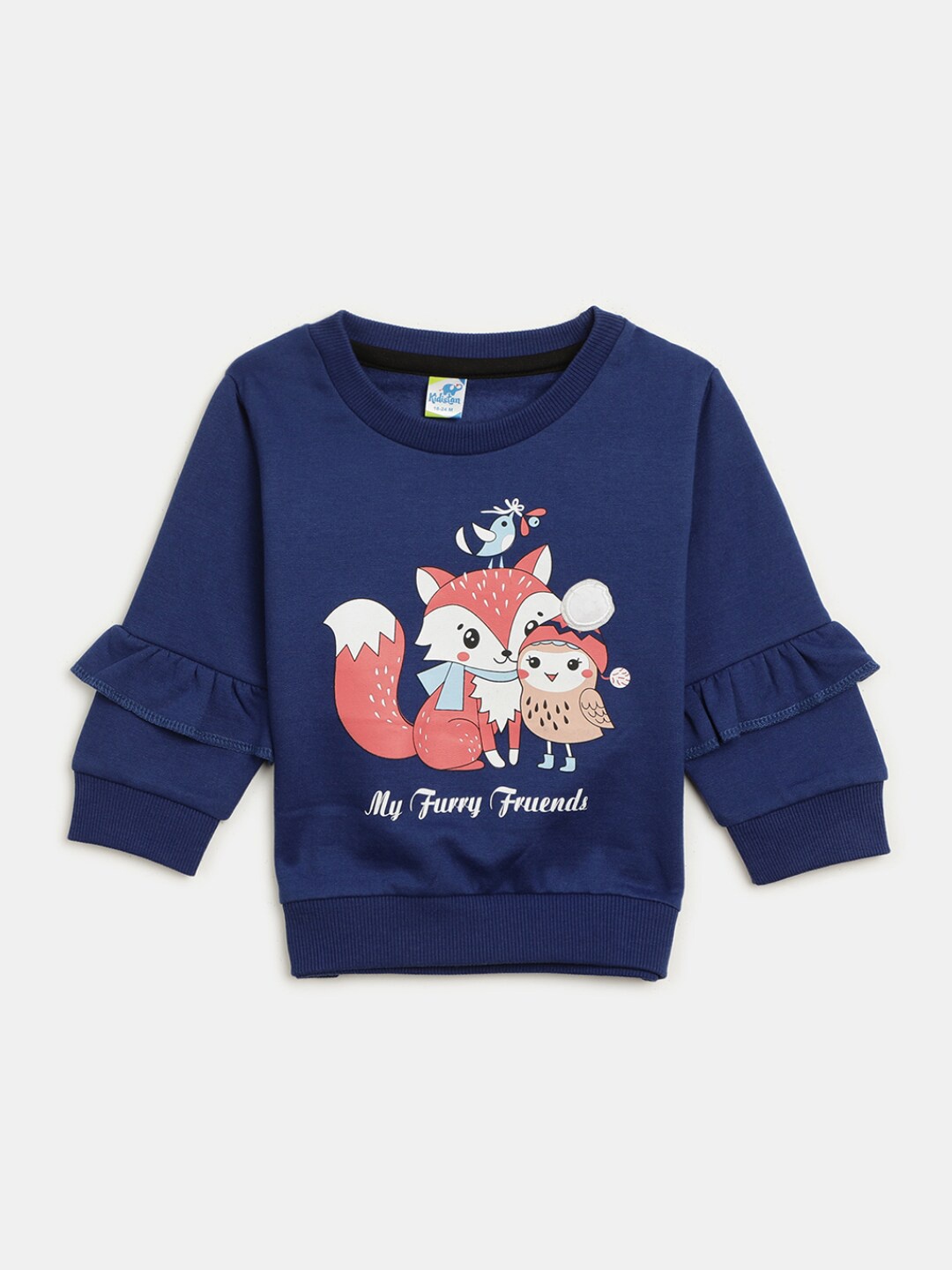 

V-Mart Infants Kids Printed Round Neck Cotton Sweatshirt, Navy blue