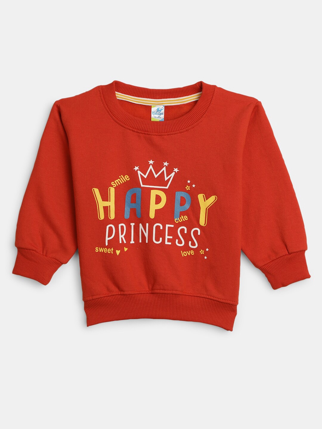 

V-Mart Infants Kids Typography Printed Cotton Sweatshirt, Orange