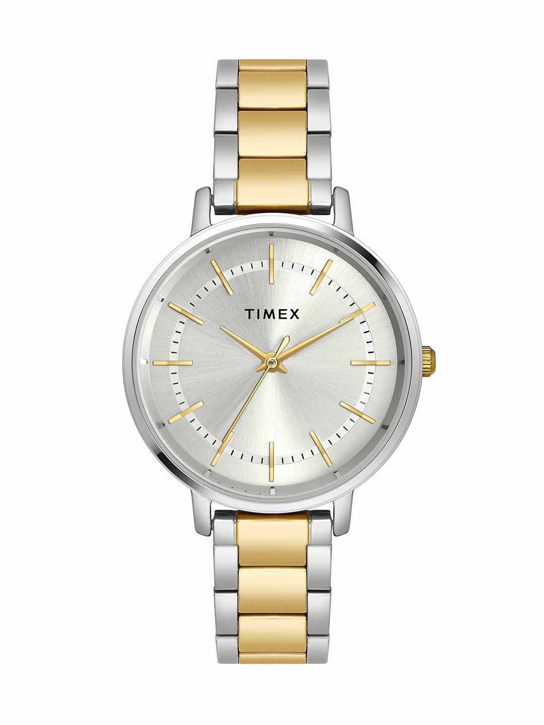 

Timex Women Brass Stainless Steel Bracelet Style Straps Analogue Watch TWEL15805, Silver