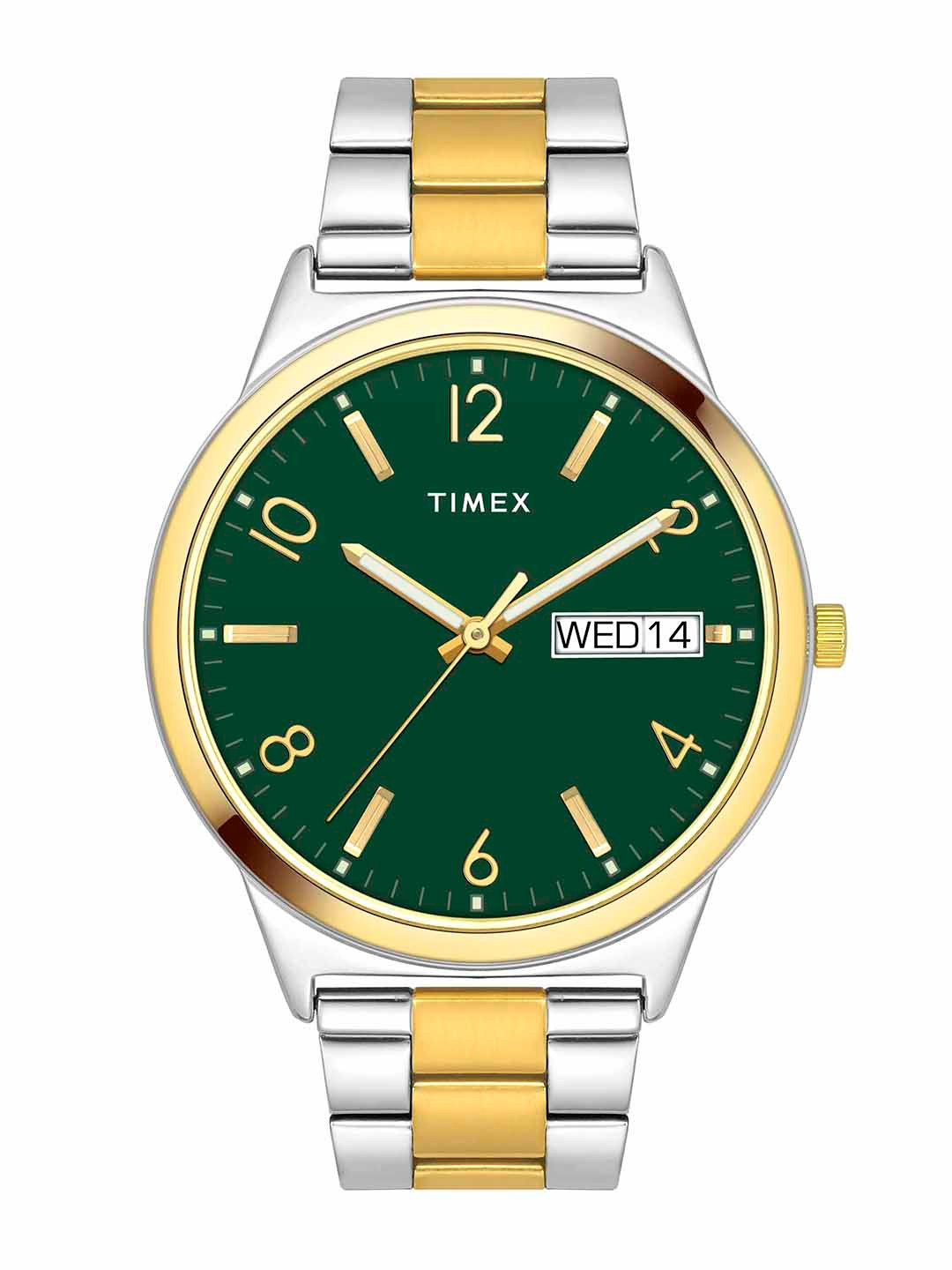 

Timex Men Brass Dial & Stainless Steel Bracelet Style Straps Analogue Watch TWTG10006, Green