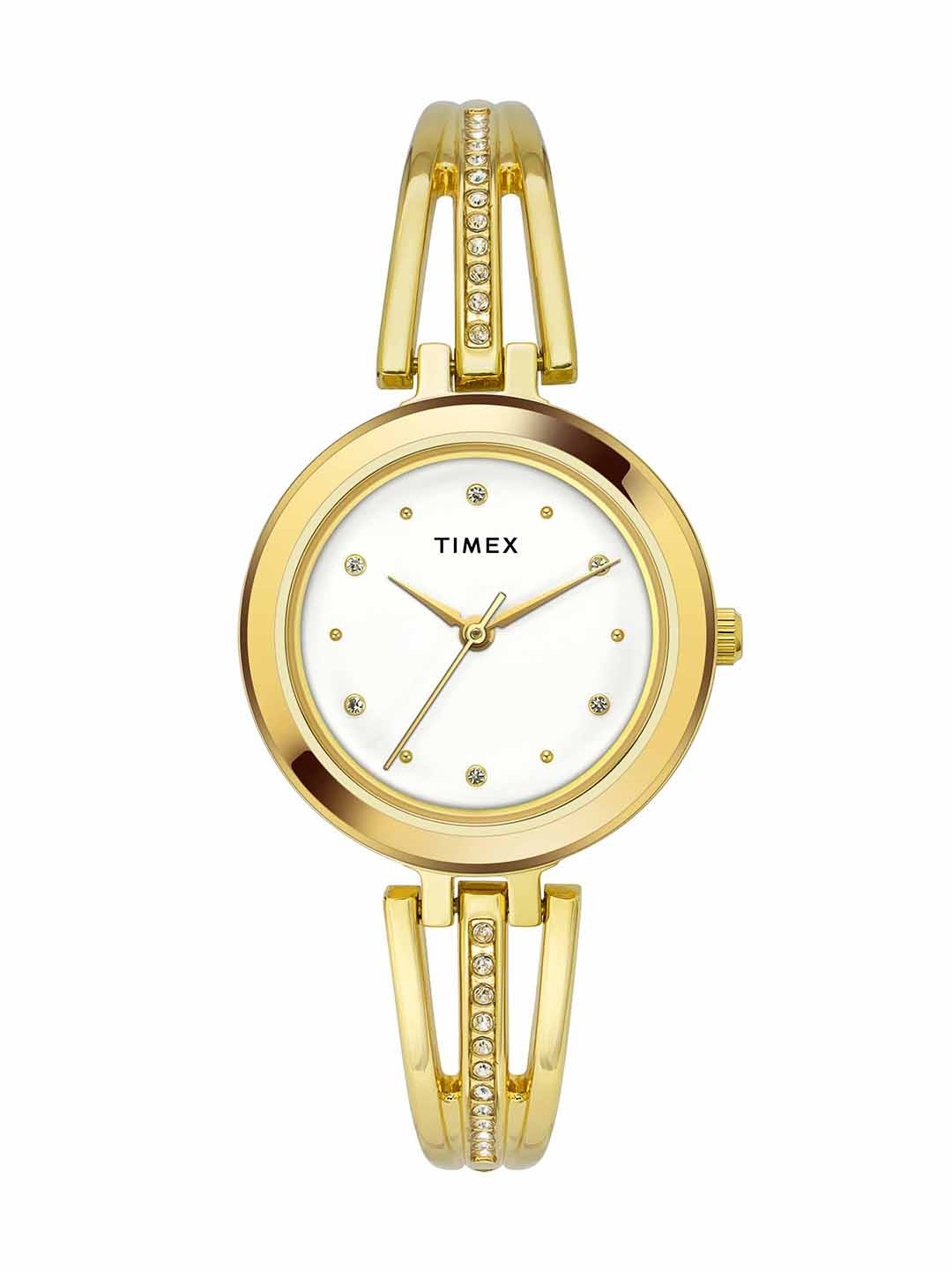 

Timex Women Brass Embellished Dial & Bracelet Style Straps Analogue Watch TWTL10308, White