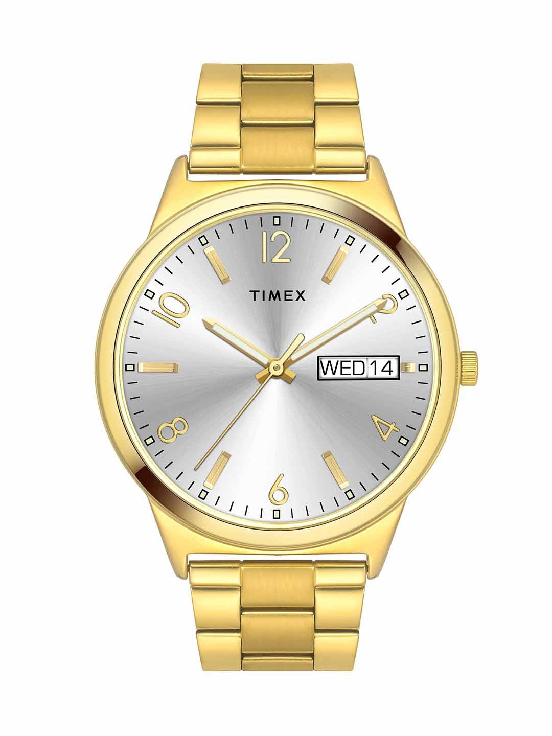 

Timex Men Brass Stainless Steel Bracelet Style Straps Analogue Watch TWTG10004, Silver