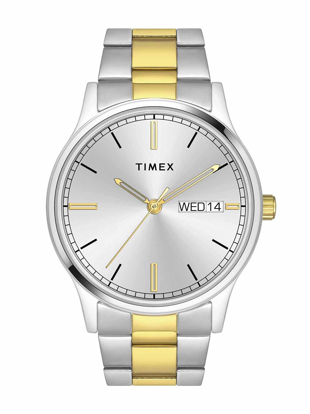 

Timex Men Brass Dial & Stainless Steel Straps Analogue Watch TW0TG8314, Silver