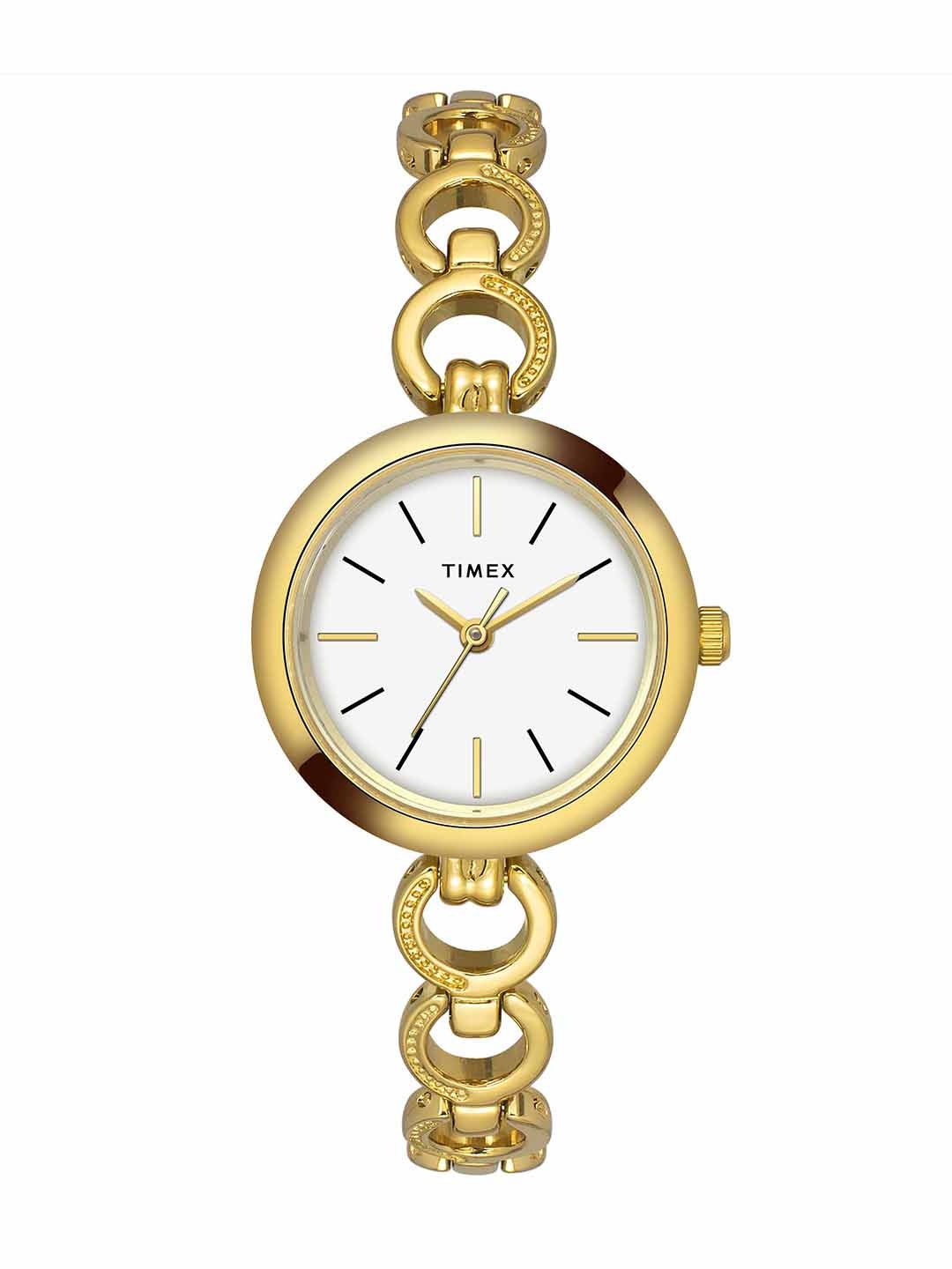 

Timex Women Brass Dial & Bracelet Style Straps Analogue Watch TWEL11433, White