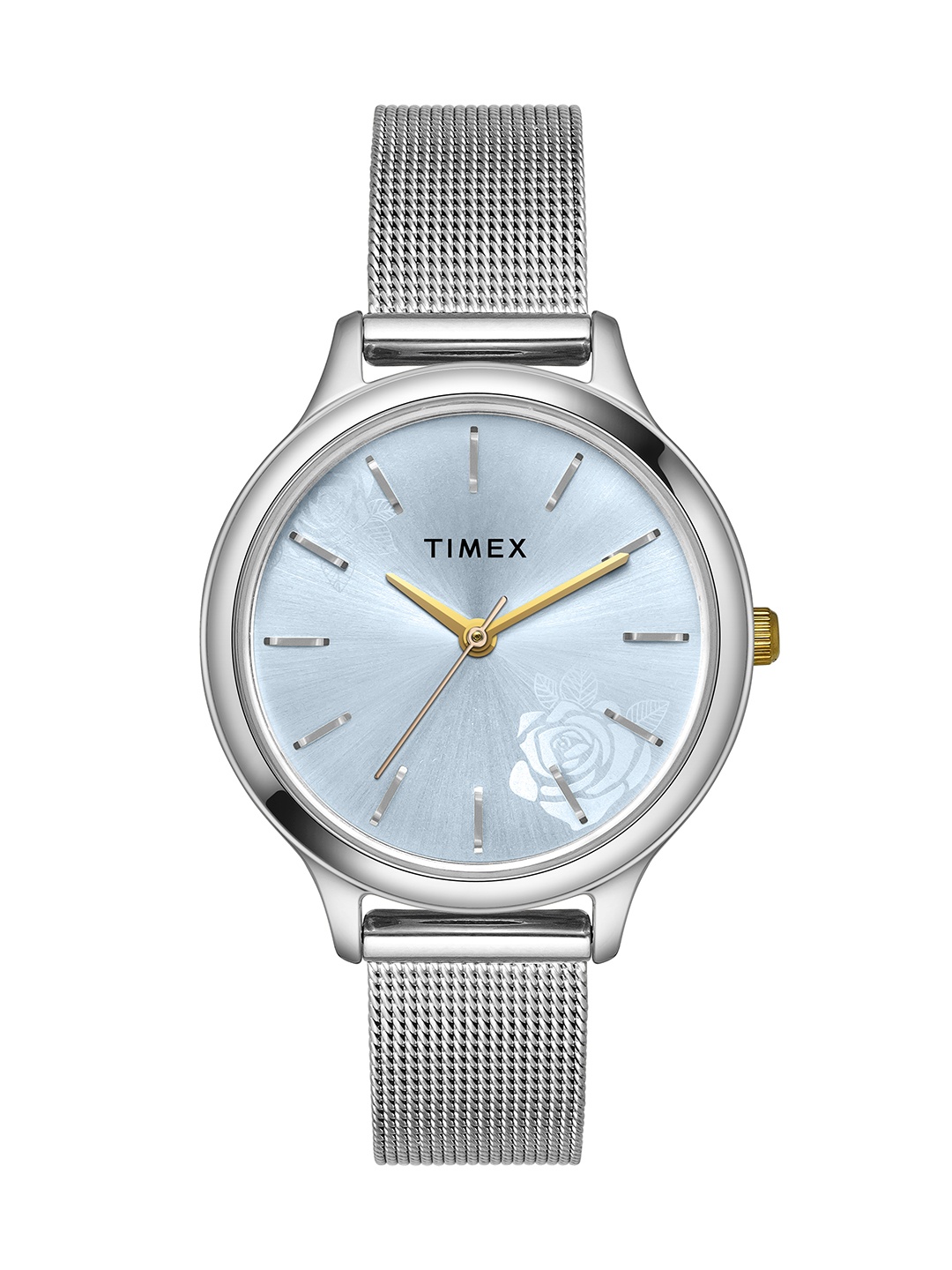 

Timex Women Brass Dial & Stainless Steel Bracelet Style Straps Analogue Watch TWTL12100, Blue