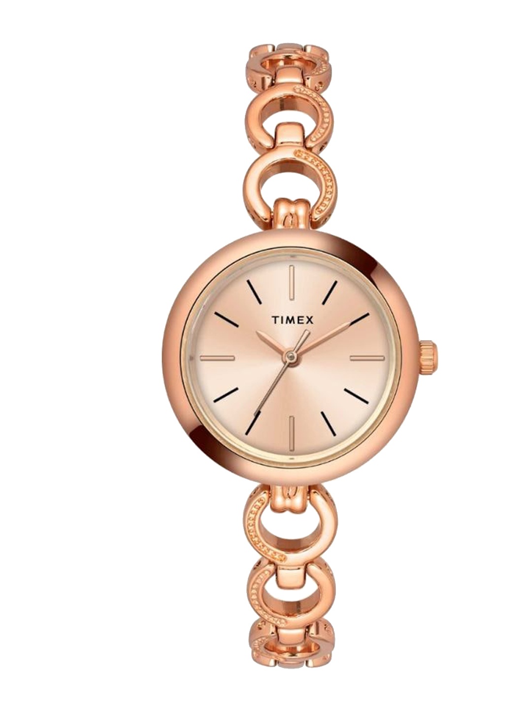 

Timex Women Brass Dial & Bracelet Style Straps Analogue Watch TWEL11434, Rose gold