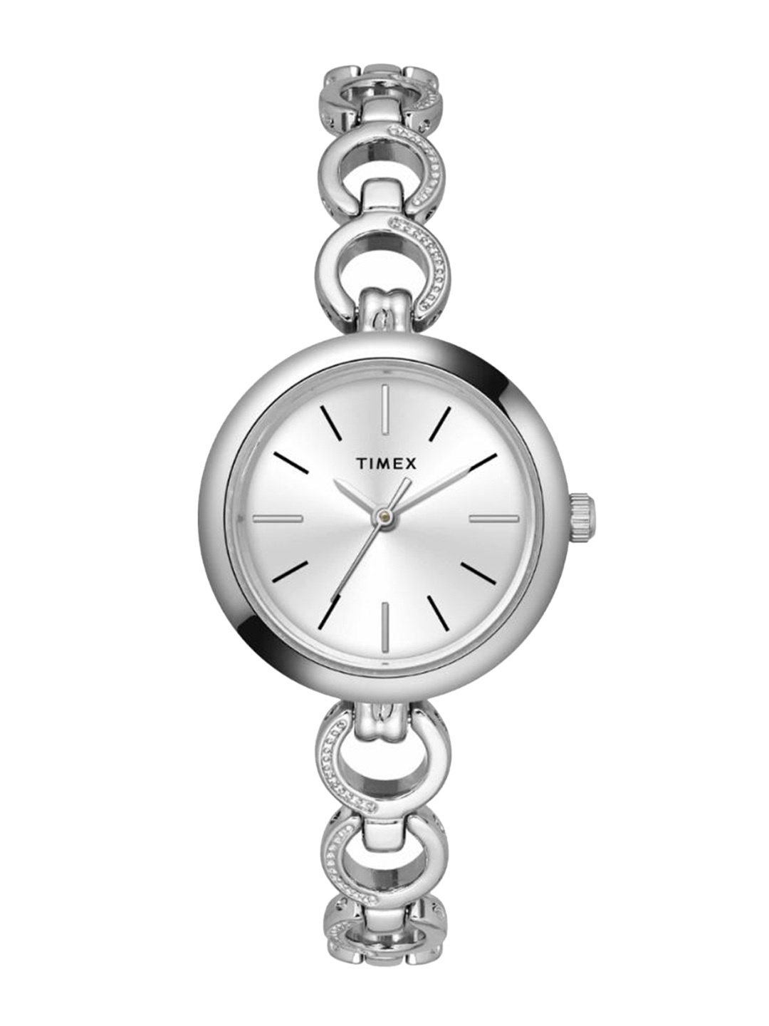 

Timex Women Brass Dial & Bracelet Style Straps Analogue Watch TWEL11432, Silver