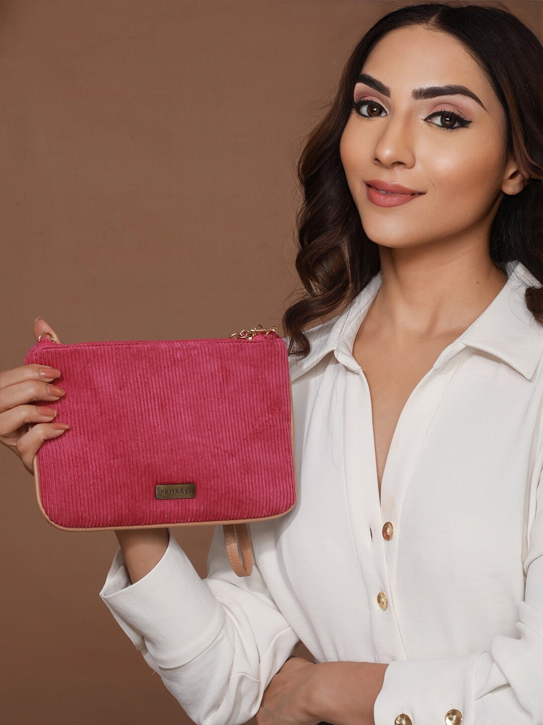 

Priyaasi Structured Sling Bag, Pink
