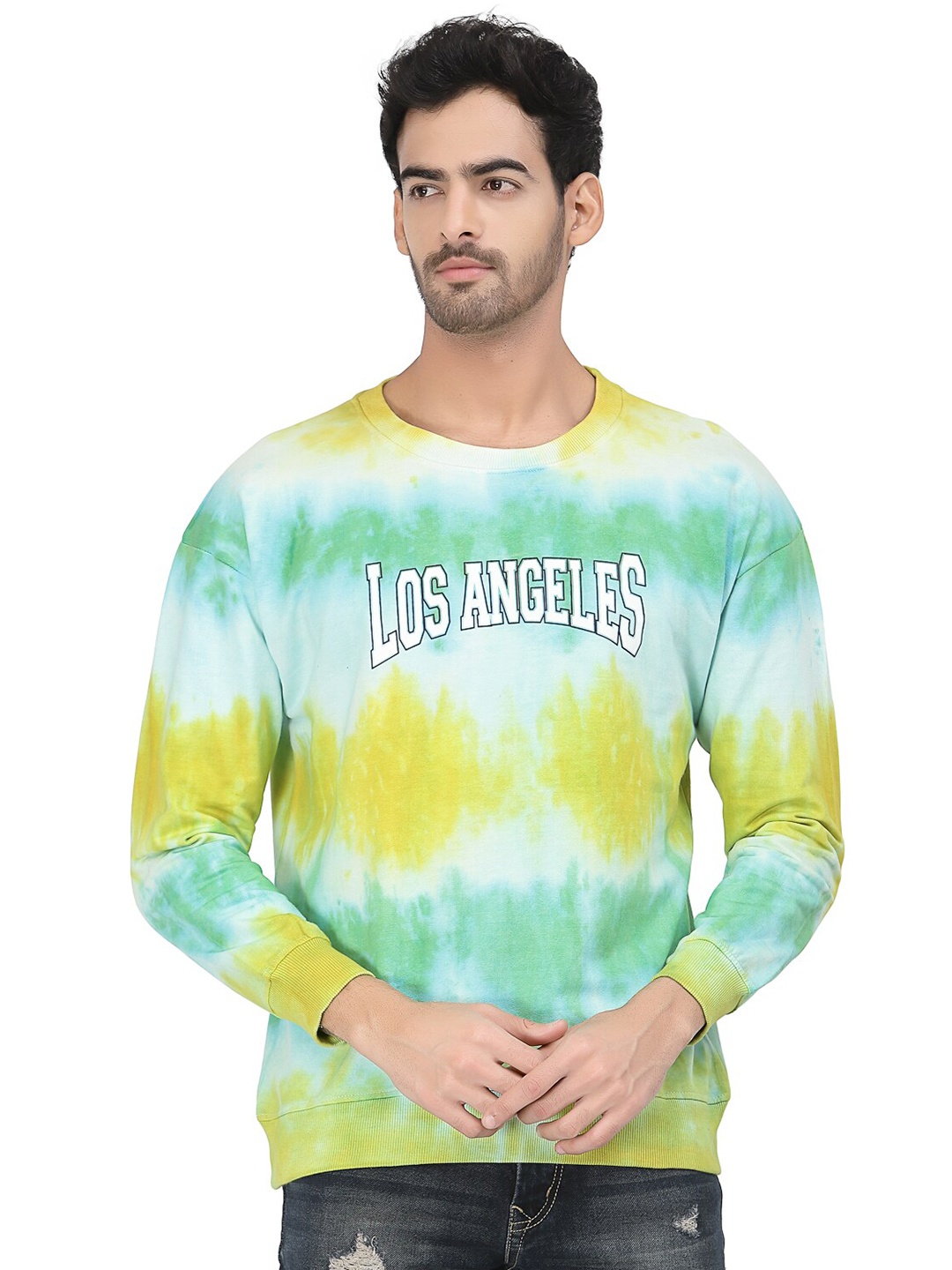 

PAUSE SPORT Abstract Printed Cotton Sweatshirt, Green