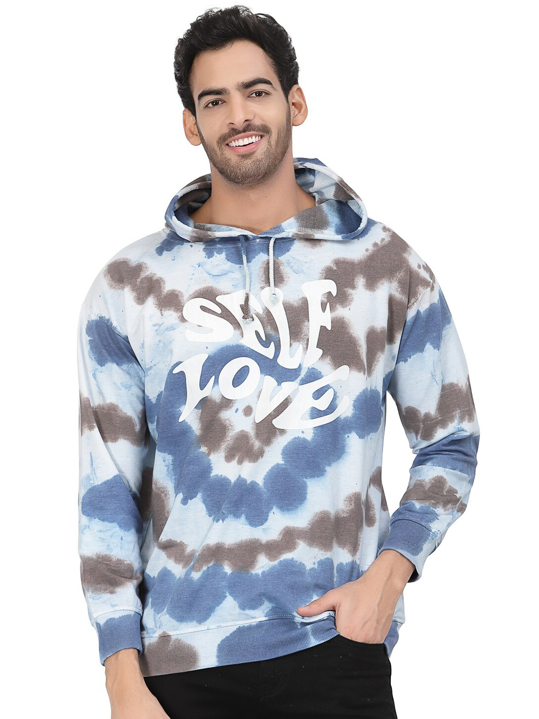 

PAUSE SPORT Abstract Printed Cotton Sweatshirt, Blue
