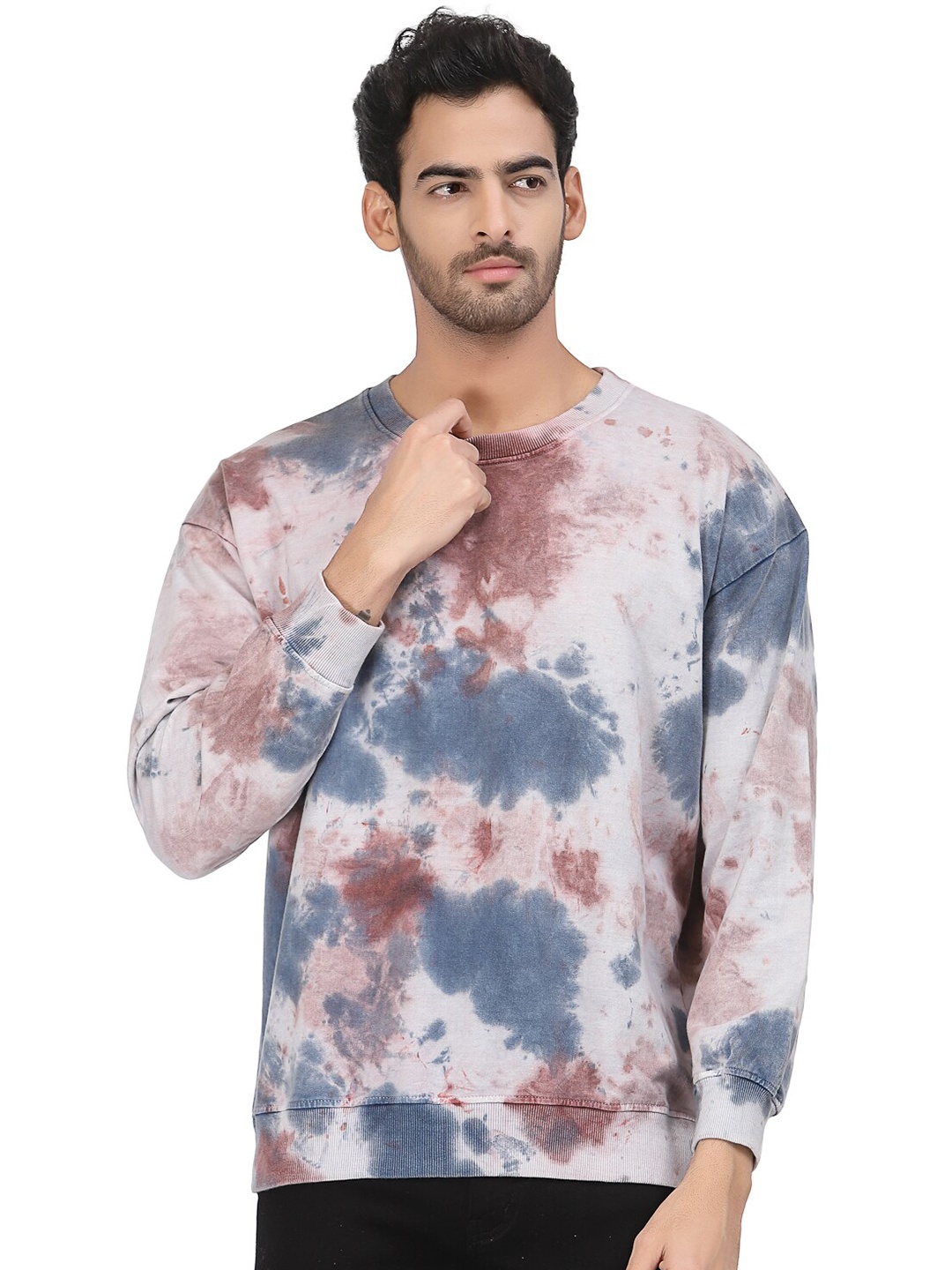 

PAUSE SPORT Abstract Printed Cotton Sweatshirt, Blue