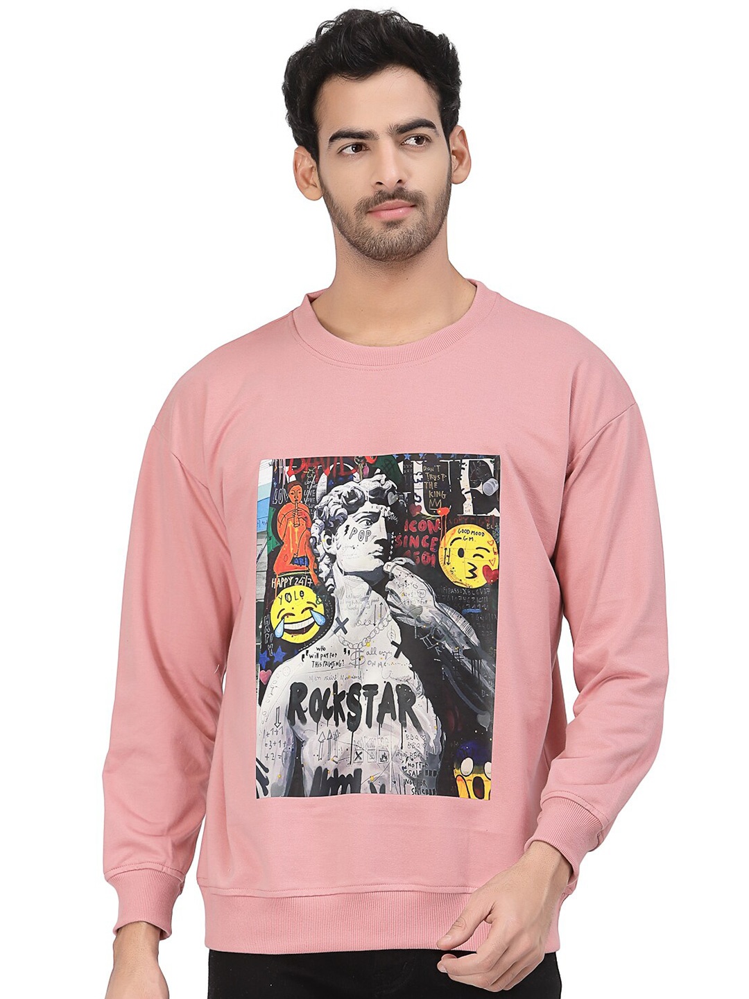 

PAUSE SPORT Graphic Printed Cotton Sweatshirt, Pink
