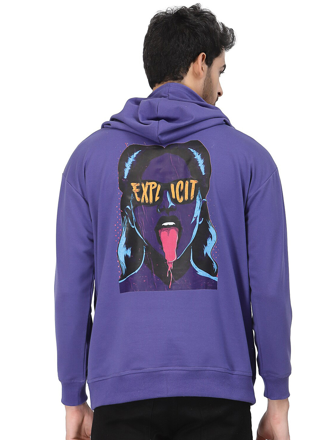 

PAUSE SPORT Printed Hooded Cotton Sweatshirt, Purple
