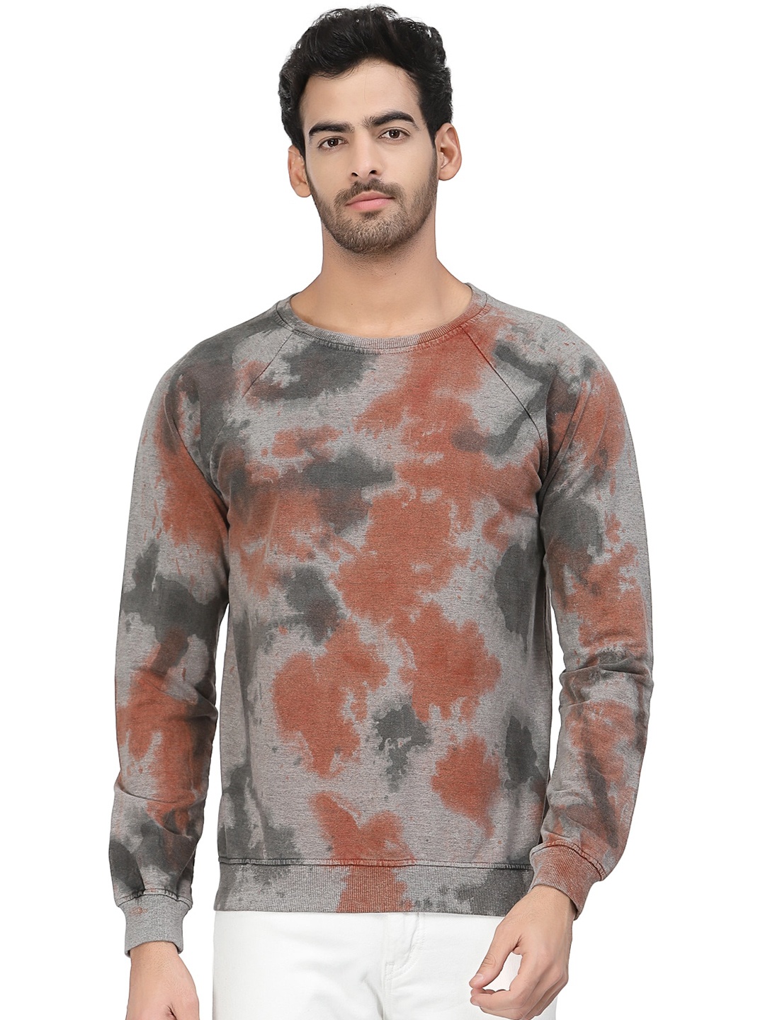 

PAUSE SPORT Tie And Dye Round Neck Sweatshirt, Grey
