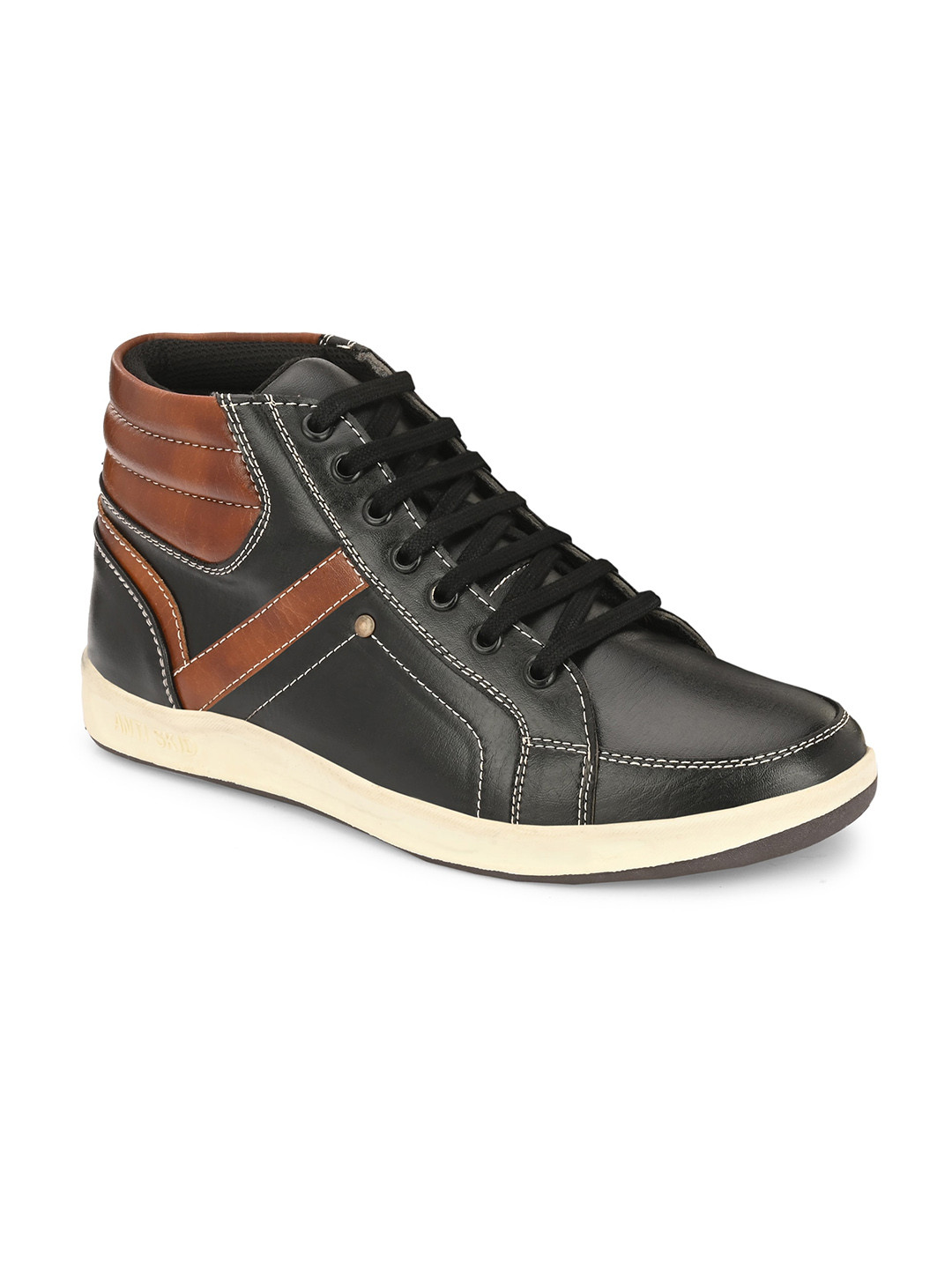 

Azzaro Black Men Colourblocked Mid-Top Lightweight Sneakers