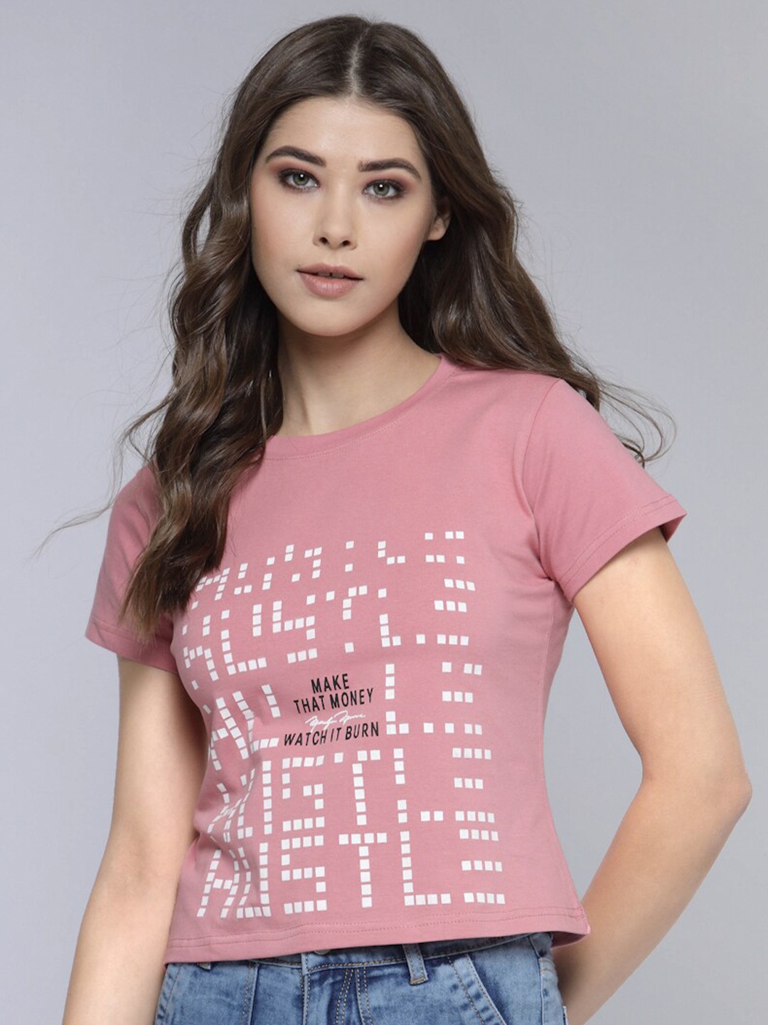 

Selvia Pink Print Crop Top