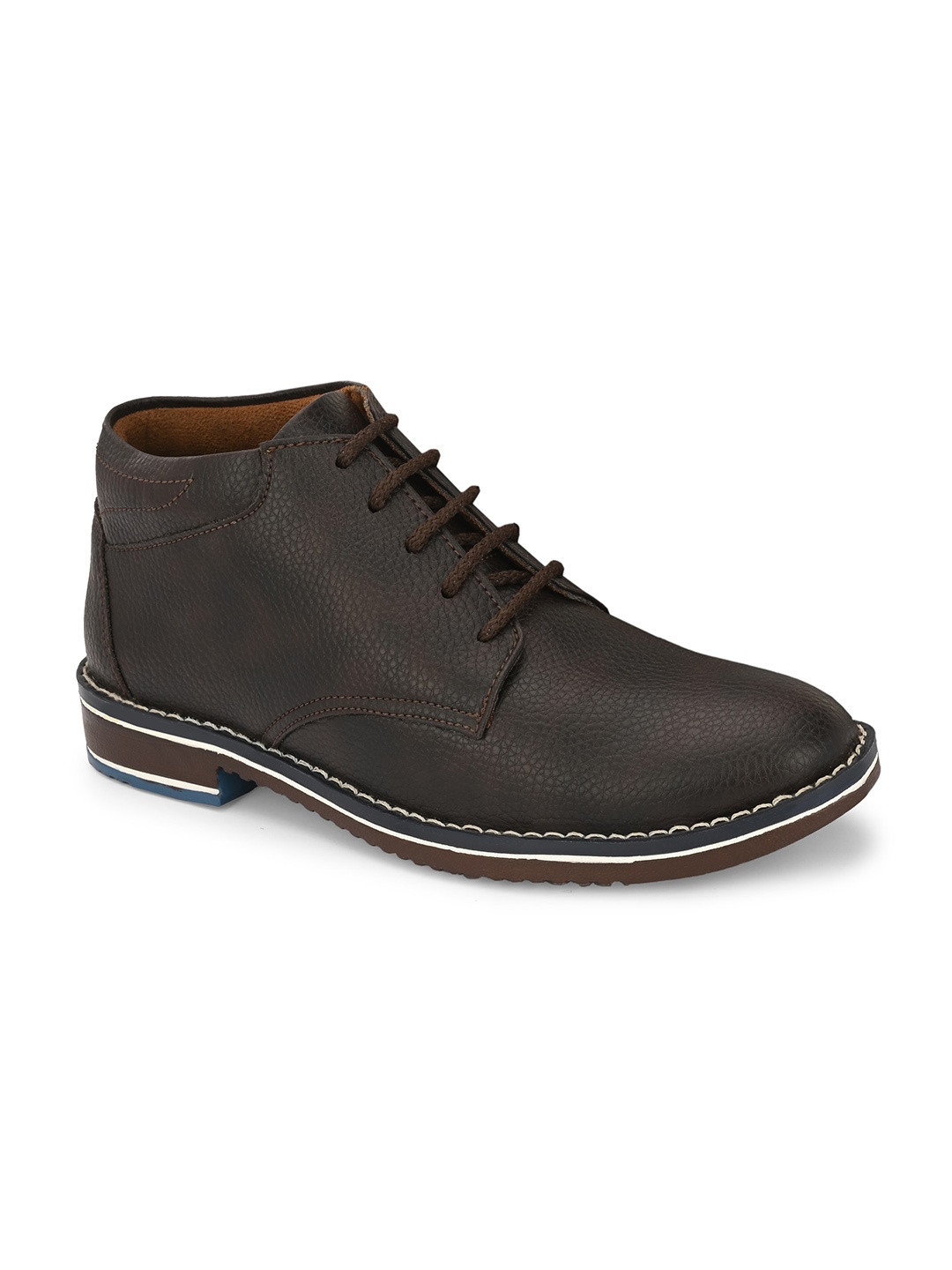 

Azzaro Black Men Textured Mid Top Lightweight Derbys, Brown