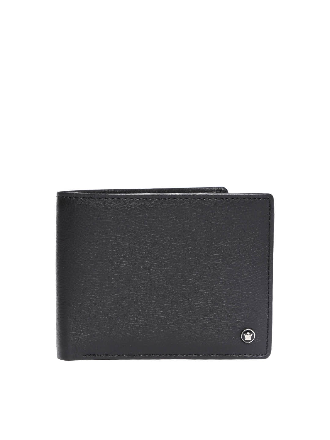 

Louis Philippe Men Black Solid Two Fold Leather Wallet