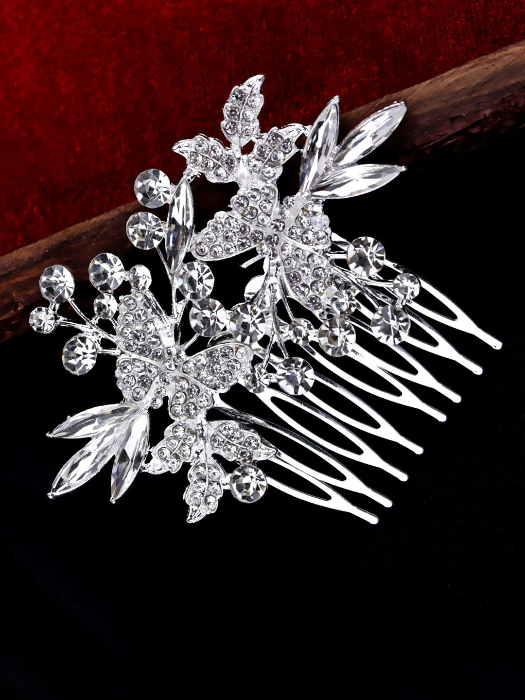 

VAGHBHATT Women Embellished Comb Pin, Silver