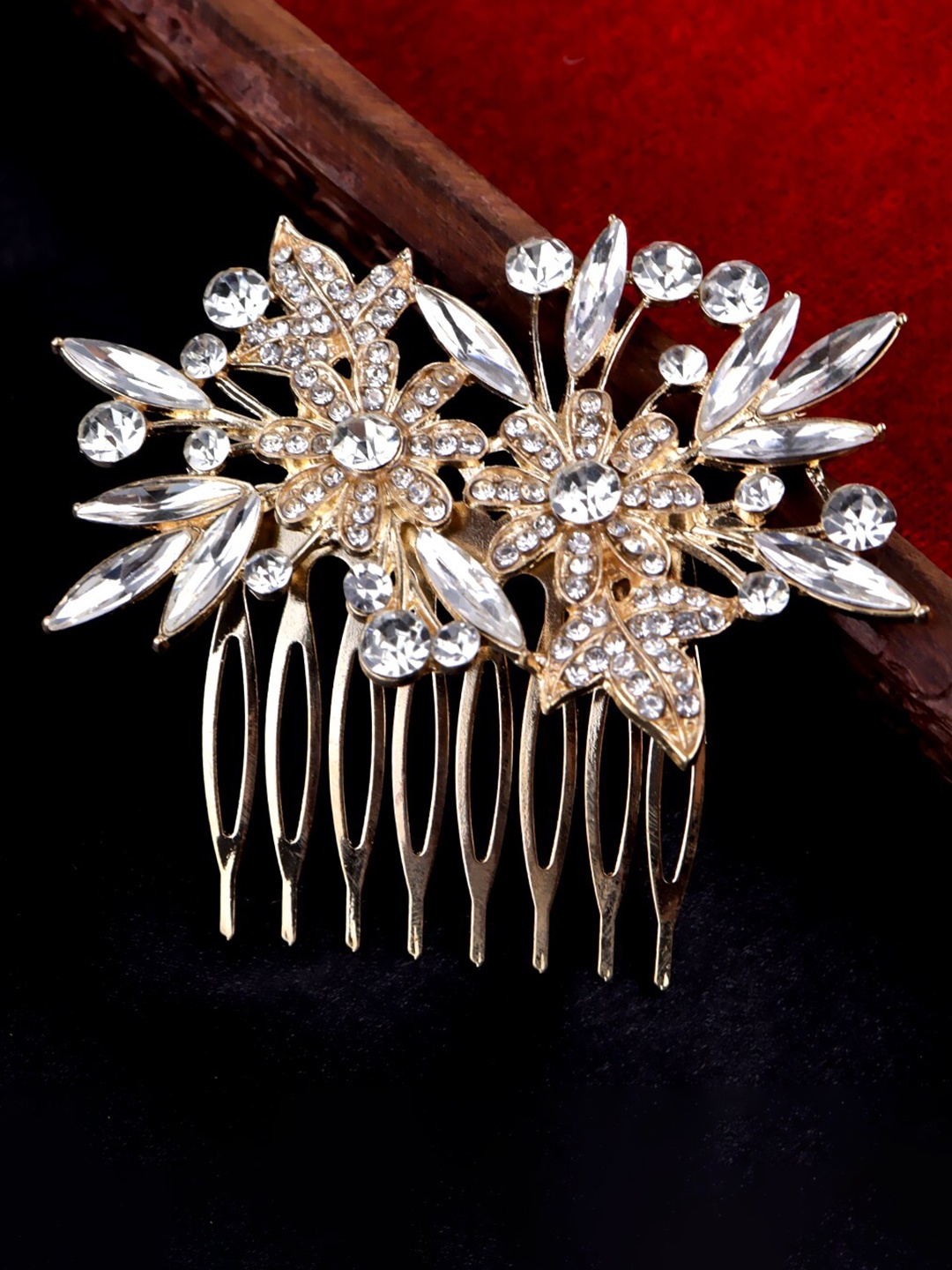 

VAGHBHATT Women Embellished Comb Pin, Rose gold