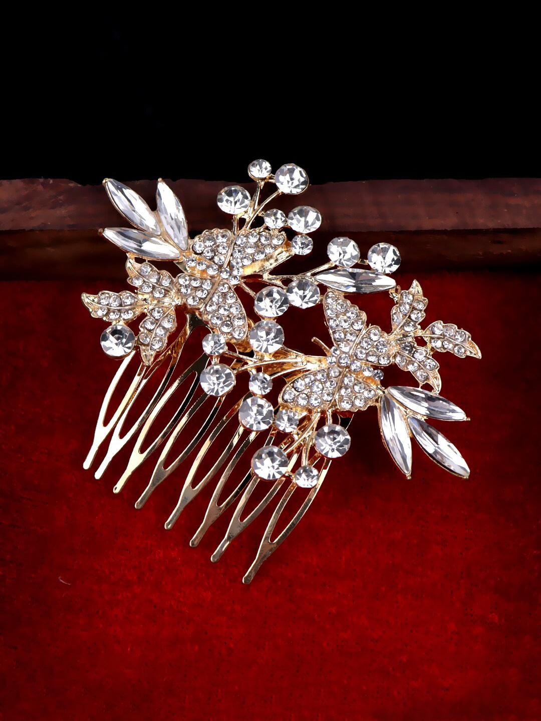 

VAGHBHATT Women Embellished Comb Pin, Rose gold