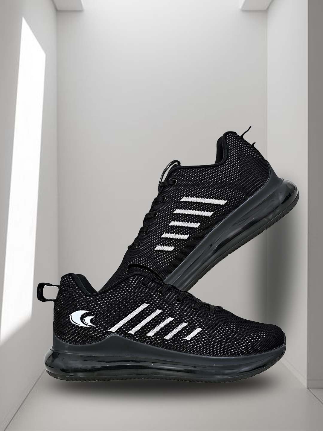 

Allen Cooper Men Mesh Running Non-Marking Shoes, Black