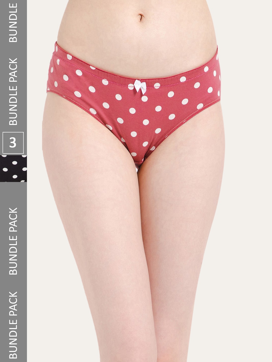 

Lady Lyka Women Pack Of 3 Printed Cotton Hipster Briefs, Pink