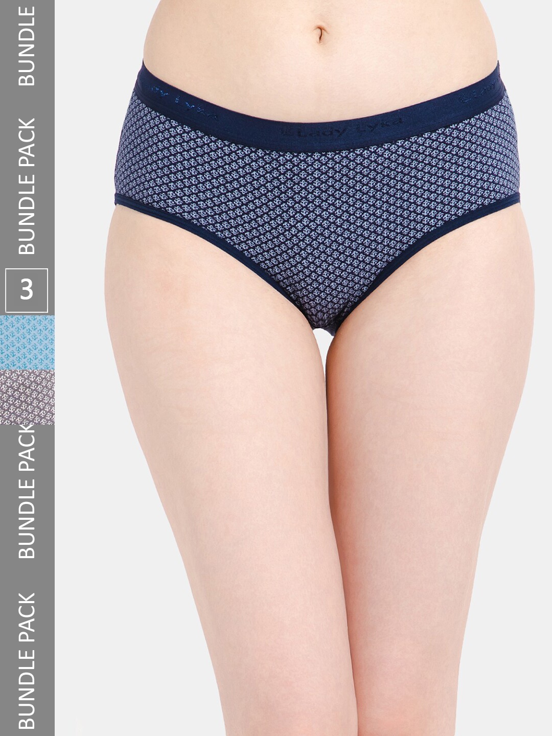 

Lady Lyka Women Pack Of 3 Assorted Micro Ditsy Printed Cotton Hipster Briefs