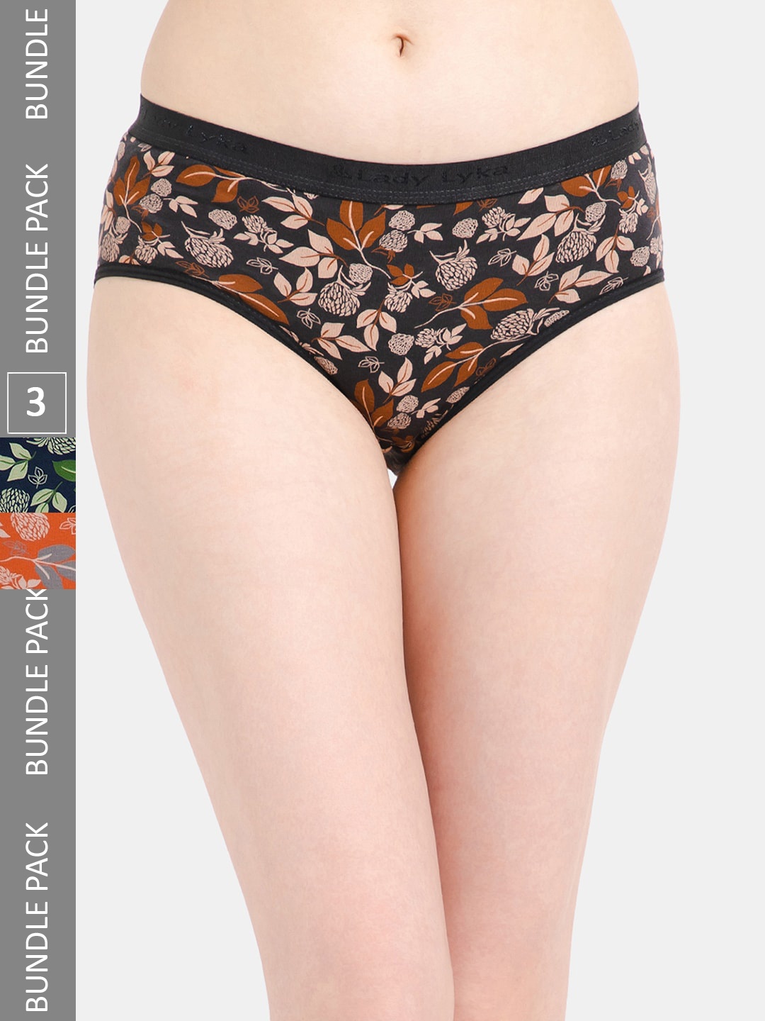 

Lady Lyka Women Pack Of 3 Assorted Floral Printed Cotton Hipster Briefs