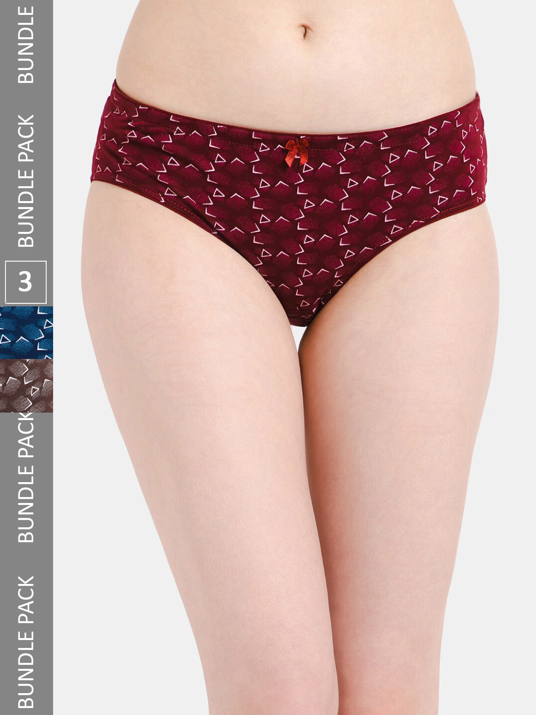 

Lady Lyka Women Pack Of 3 Assorted Printed Cotton Hipster Briefs