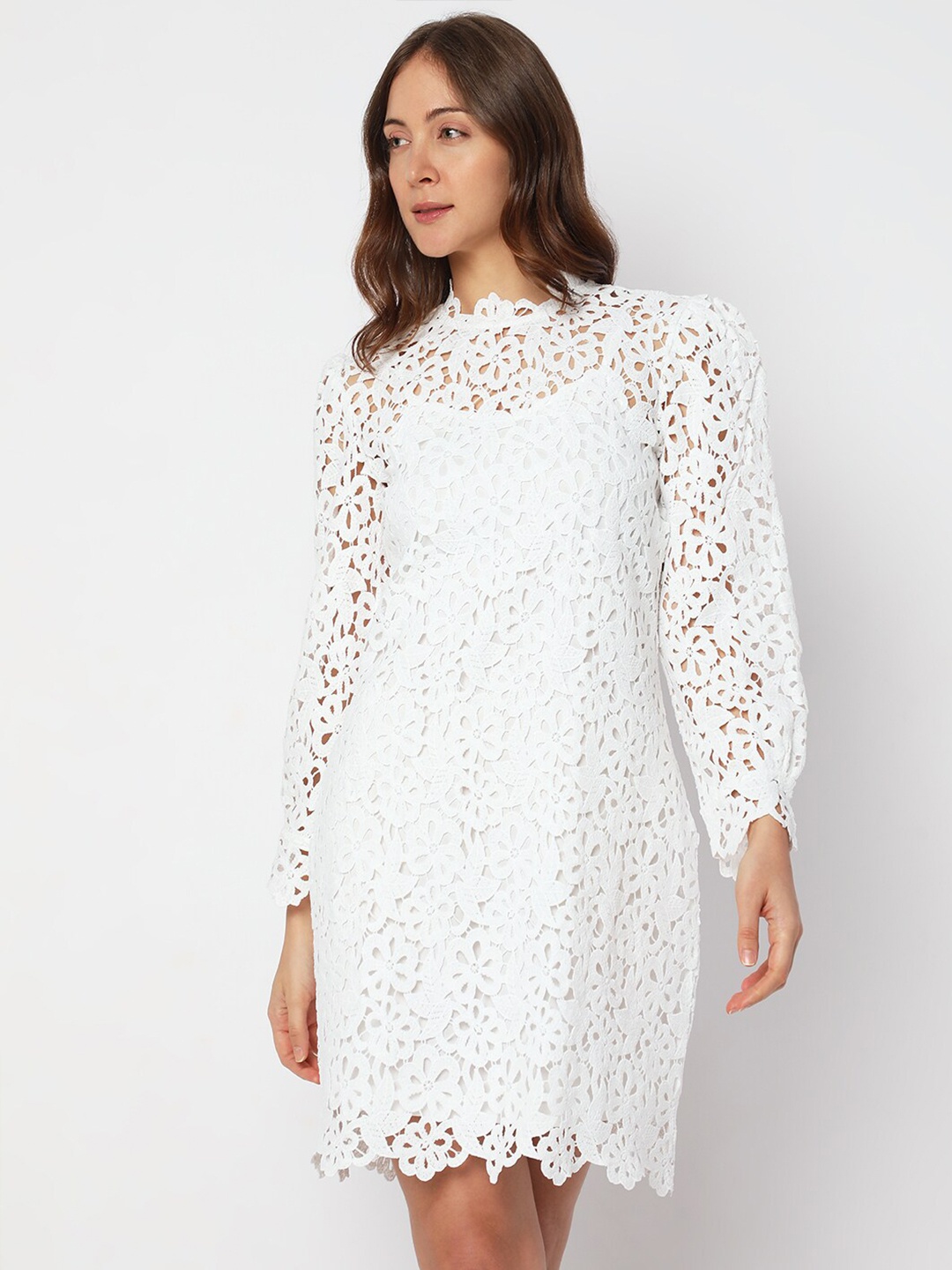 

Vero Moda Self Design A-Line Dress, White