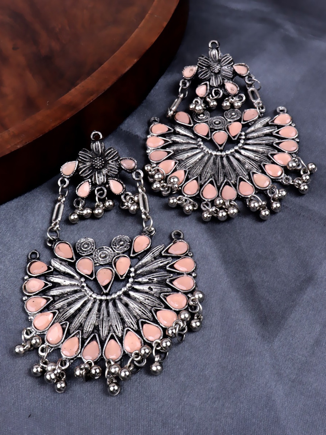 

Krelin Silver Plated Stone Studded Drop Earrings