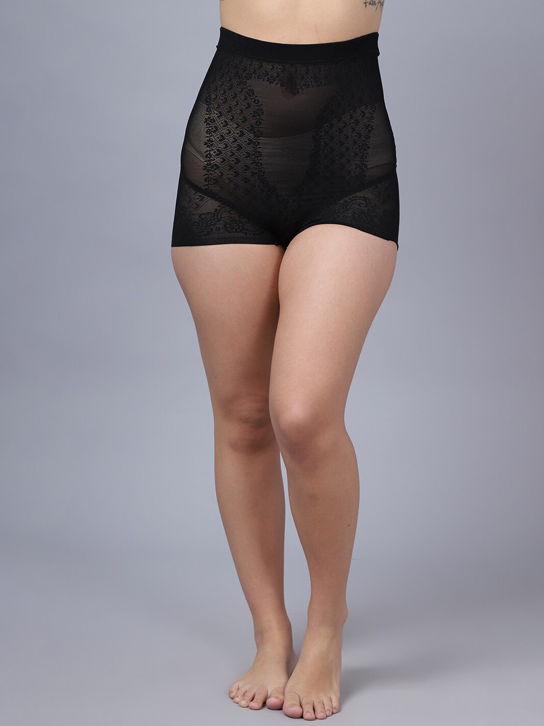 

EROTISSCH Women Self-Designed Laced Tummy Shapewear, Black